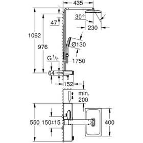 Resim Grohe Rainshower Aqua Pure Duvara Monte Termostatlı Duş Sistemi - 1009610000 Krom 