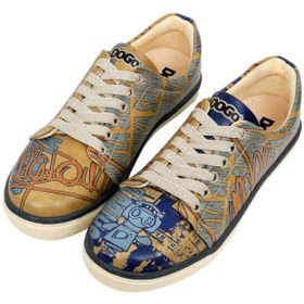 Resim Dogo Kadın Vegan Deri Sarı Sneakers - Robo Shibuya Tasarım 