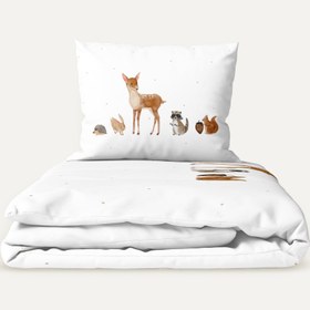 Resim Forest Amigos %100 Organik Pamuk Tek Kişilik Çocuk Nevresim Takımı 100 x 200 cm 