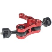 Resim Kırmızı Siyah Karışım A-yükseltilmiş Mafsallı Sihirli Kol Çift 1/4 "bilyalı Kafa Adaptörü Yengeç Kelepçesi 3/8" Montaj Işık Alanı Monitörlü Kamera Stand Braketi 
