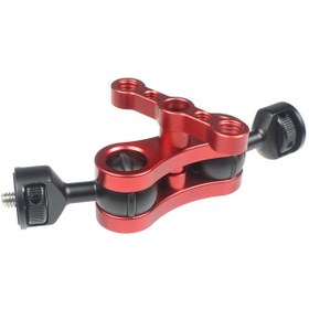 Resim Kırmızı Siyah Karışım A-yükseltilmiş Mafsallı Sihirli Kol Çift 1/4 "bilyalı Kafa Adaptörü Yengeç Kelepçesi 3/8" Montaj Işık Alanı Monitörlü Kamera Stand Braketi 