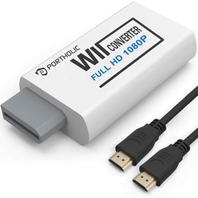Resim VipDeluXe PORTHOLIC Wii HDMI adaptörü, 1080P/720P Full HD dönüştürücü, 3,5 mm soketli 