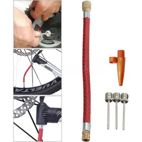 Resim Buffer Pompa Iğne Başlık Seti Top Bisiklet Lastiği Şişirme Iğneleri 