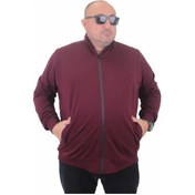 Resim Mocgrande Büyük Beden Basic Mevsimlik Fermuarlı Sweatshirt 22750 Murdum-Murdum 