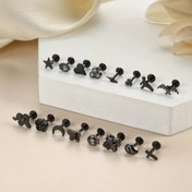 Resim 1 adet Punk Tragus Paslanmaz Çelik Piercing Takısı Kadın Erkek Helix Kıkırdak Deniz Kabuğu Küpe Burun Çivisi Medusa Labret Dudak Halkası 