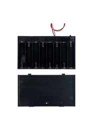 Resim Robotistan 8'li AA Pil Yuvası (Kapaklı ve Switchli) - Pil Yatağı 