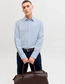 Resim Jack&jones Jjebreeze Keten Karışımlı Erkek Gömlek 12288595 Mavi 