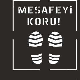 Resim İsg Tabelam 60x60cm/kompozit/Mesafeyi Koru Boyama Şablonu 