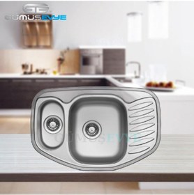 Resim Ukinox Köşe Eviye Chels Tezgah Üstü Paslanmaz Mutfak Eviyesi 