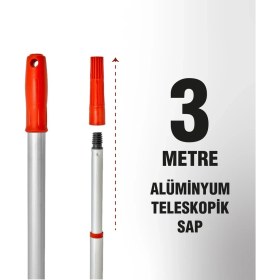 Resim Normadia Alüminyum Teleskopik Sap, 3 Metre, Hafif ve Dayanıklı Tasarım 