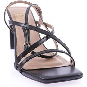 Resim Dgn K9001 Kadin Küt Burun Çapraz Bantli Topuklu Sandalet K9001-1748-R1534 Siyah 
