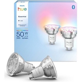 Resim Philips Hue Essential 4.7W GU10 345 Lümen Renkli Akıllı Spot Ampul - 2'li Eko Paket 
