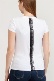 Resim EA7 Kadın Bisiklet Yaka T-Shirt, Beyaz, L Beden 