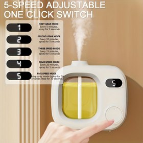 Resim Akıllı Aroma Difüzör, 5 Kademeli Ayarlanabilir Zamanlayıcı, 500mAh USB Şarj Edilebilir Pil, USB Bağlantısı, Kokusuz Çalışma için Boş Şişe - İdeal Ofis, Yatak Odası, Banyo Hava Temizleyici - Tatil Hediyeleri için Mükemmel 