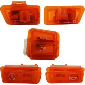 Resim Synodicmonth Motosiklet Dönüş Sinyal Anahtarı Uzak Ve Yakın Işık Korna Düğmesi Scooter Gy6 50cc 125cc 150cc Honda Dıo Af17 Af18 Turuncu 