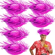 Resim Nessiworld Tropikal Parti Pembe Fuşya Hasır Hawaii Şapkası 13x36 cm 