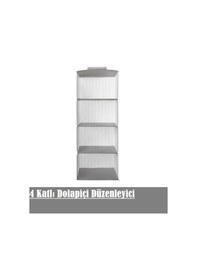 Resim 4 Katlı Dolap İçi Düzenleyici Raf Renk Seçenekleriyle Gri 