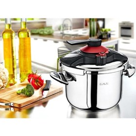 Resim Oms 7 Lt Matik Kırmızı Düdüklü Tencere 5034 Gri - Siyah 