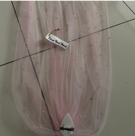 Resim bbays new trend Pembe Boncuklu Duvak,kına Duvak Gelin Duvağı,gelinlik Aksesuarı Nikah ,incili Gelin Duvak 