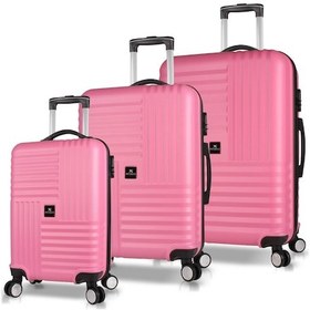 Resim My Valice Puzzle Abs Kabin Orta Ve Büyük Boy Pembe 3'lü Valiz Seti Pembe 