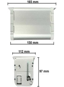 Resim Genel Markalar Boş 5 Modül Masa Mobilya Üstü Priz Kutusu Aluminyum Kapaklı Ev Ofis Mağaza 