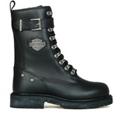 Resim Harley Davidson Gladis Kadın Hakiki Deri Bot Siyah 