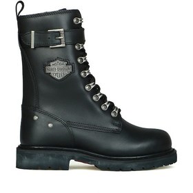 Resim Harley Davidson Gladis Kadın Hakiki Deri Bot Siyah 