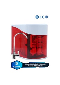 Resim Sumarkt S-max 5 Aşamalı 12 Litre Metal Tanklı Süper Sarım Membran Teknolojili Pompalı Su Arıtma Cihazı 