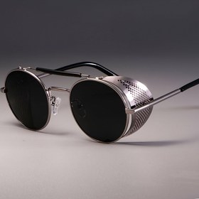 Resim Erkekler ve Kadınlar için Nefes Alabilen Yan Kalkanlı Vintage Steampunk Metal Yuvarlak Çerçeve Moda Gözlükleri - Günlük Rahat Süsleme ve Fotoğraf Aksesuarları İçin Uygun 