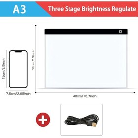 Resim Techtic A3 Led Işıklı Çizim Tableti Led Çizim Kopyalama Tableti 