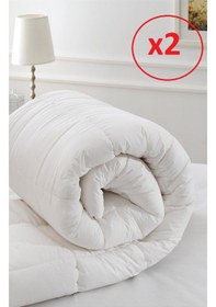 Resim Özdilek 2 Adet Çift Kişilik Silikon Beyaz Yorgan 195x215 Beyaz 