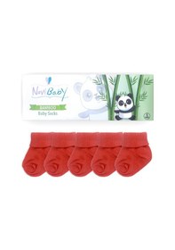 Resim Novibaby 5'li Bambu Yenidoğan Bebek Çorabı I Orange I 0-6 ay Turuncu 