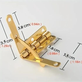 Resim Sarı Takı Kutusu Menteşesi - Saat Kutusu Menteşesi - Şarap Kutusu Menteşesi - Otomatik Kapanan Yaylı Menteşe -10LU 