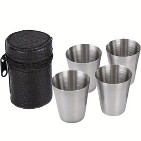 Resim 4'lü Paslanmaz Çelik Su Bardağı Seti - BPA İçermez, Kırılmaz & Üst Üste Konulabilir Partiler, Açık Hava Maceraları, Yürüyüş, Kamp & Piknikler İçin 