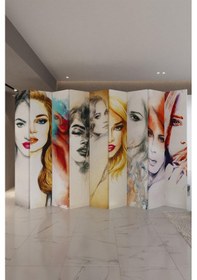 Resim Kadınlar Çift Taraf Baskılı 9 Kanat Paravan 000039 