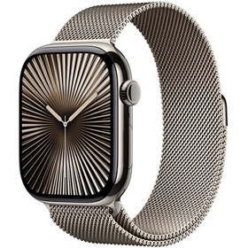 Resim Watch Series 10 GPS + Cellular 46mm Natürel Titanyum Kasa ve Natürel Milano Loop - M/L 