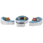 Resim Rebon Beyaz 3'lü Koltuk Ve Masa Takımı 