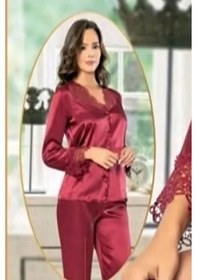 Resim Xses 1001 Kadın Bordo Saten 6'lı Takım Bordo 