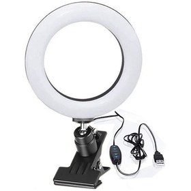 Resim Youmex Ev İçin 4.5 İnç Alüminyum Kasa 5 Renk Sıcaklığı Klasörlü Yüz Güzelleştirici Dairesel Işık - Bilgisayar Konferansı Ve Canlı Yayın Işıltısı Aracı 