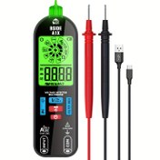 Resim Temassız DC AC Voltmetreli Otomatik Aralık Ayarlı Dijital Multimetre, Şarj Edilebilir Tam Otomatik Yanmaz Akıllı Dijital Multimetre Test Cihazı, Ohm Volt Amper Metre, Canlı/Nötr Tel Süreklilik Gerilim Test Cihazı, Gerilim Akım Direnç Ölçer 