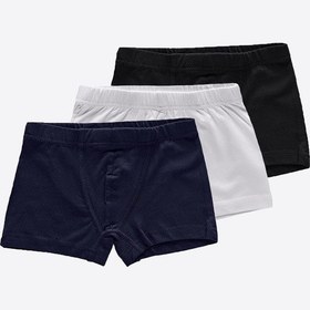 Resim Malabadi Erkek Çocuk Siyah Beyaz Lacivert 3 Lü Paket Pamuk Elastan Boxer 209 Siyah-beyaz-lacivert 