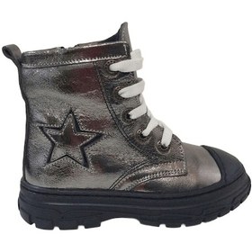 Resim Ortopedikal 1001 Ridente Platin Yıldızlı Patik Kız Çocuk Bot % 100 Deri Bağcık Ve Fermuarlı Platin 