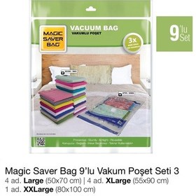 Resim Magic Saver Bag 9'Lu Vakumlu Poşet Seti 3 