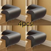 Resim Chuangyinshop 4 Parça Siyah Mobilya Köşe Koruyucu Çarpışma Önleyici Bant Duvar Masa Koruması Siyah 