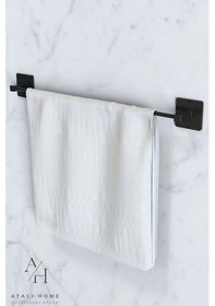 Resim Atacı Yapışkanlı Siyah Uzun Havlu Askısı Kare Havluluk Havlu Askısı Wc Tuvalet Kağıtlık 3 Lü Banyo Set Siyah 