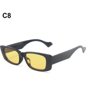 Resim Xifu Shop C C8 Küçük Dikdörtgen Moda Renkli Kare Retro UV400 Plaj Gözlüğü (Yurt Dışından) 