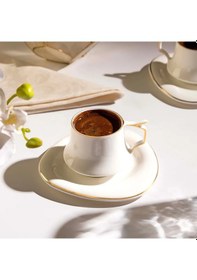 Resim Nehir Angela 6 Kişilik 12 Parça Porselen Kahve Fincan Takımı 