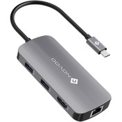 Resim Novoo Type-C to 4*USB-A RJ45 Ethernet 4K HDMI PD 100W Dönüştürücü Adaptör 