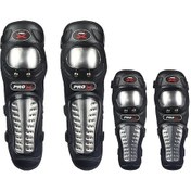 Resim Samdoo Motosiklet Koruyucu Seti: Çelik Kapaklı Diz Ve Dirsek Korumaları, Ayarlanabilir Kayışlı, 4 Parça, Tüm Mevsimler İçin Spor Ekipmanı Siyah 