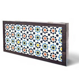 Resim Biggdesign Yıldız Tavla Çizilmez Zeminli Mıknatıslı MDF Kasa 2 Kat Vernikli 